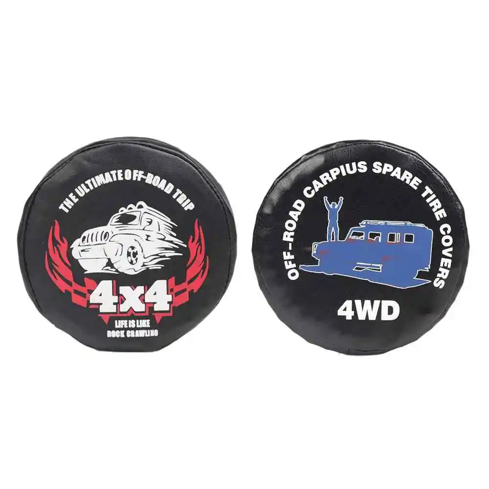 Custom logo 13-18 inches PVC leather tire cover sizes best spare car tire cover