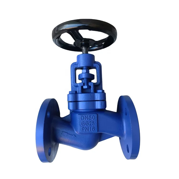 Cast Iron GG25 DN40 PN16 Gear Operated Globe Valve Bellow Seat Globe Valve Gost DIN Standard