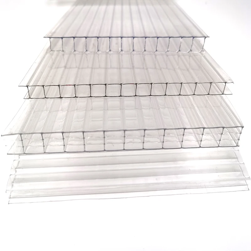 14mm Uv Protected Polycarbonate sheet Anti-fog Polycarbonate 4 layer polycarbonate Greenhouses multilayer pc hollow sheet