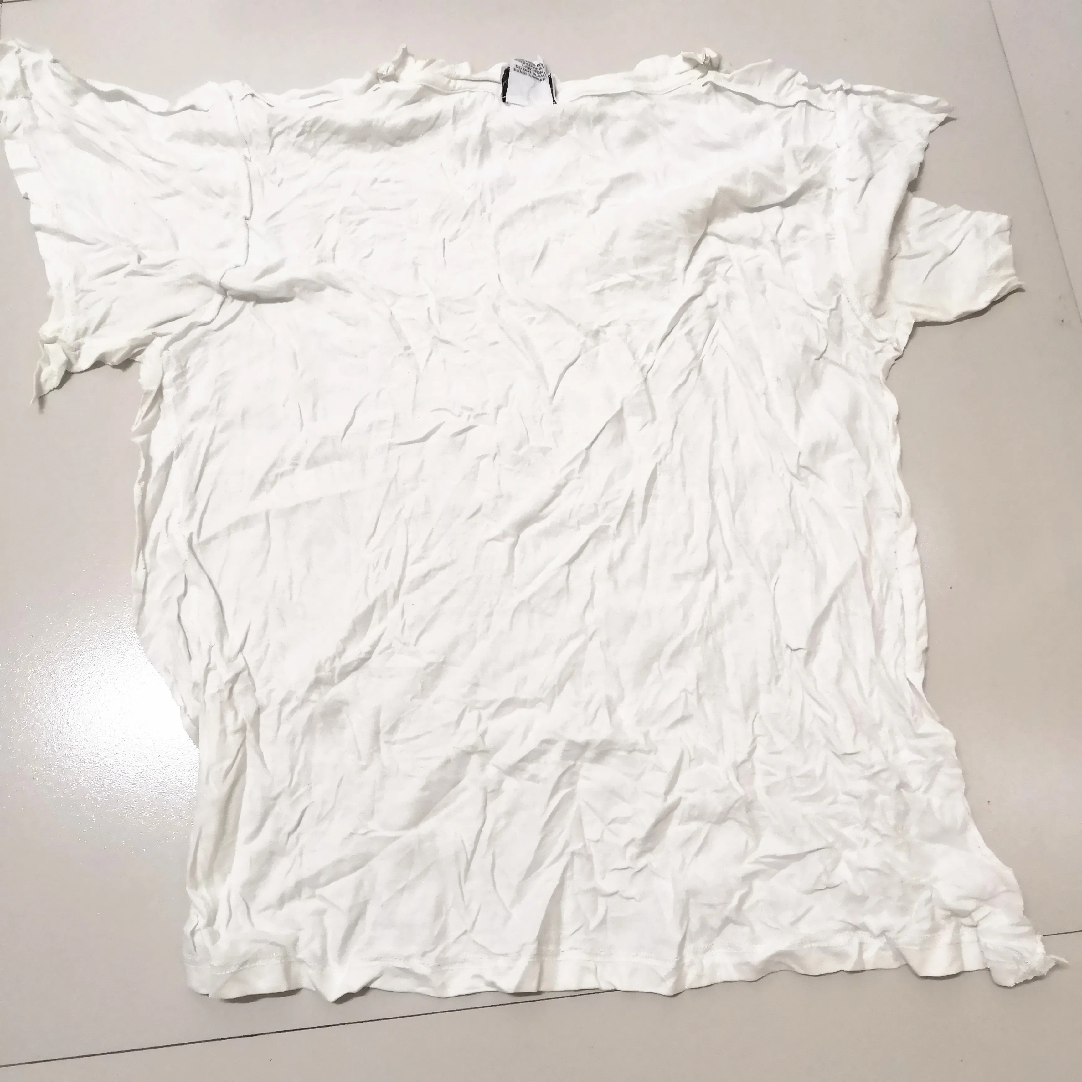 
hot selling wiping 100kg Super cleaning ability cotton white t shirt rags 