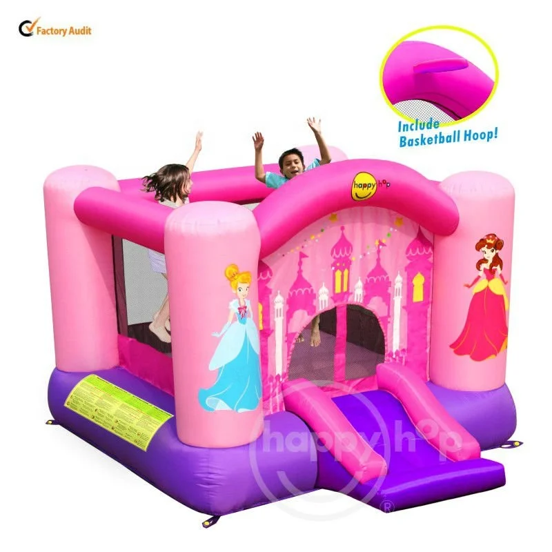 Happy Hop 9201p-принцесса горка и обруч батут, дешевый надувной батут замок, маленький надувной батут с горкой