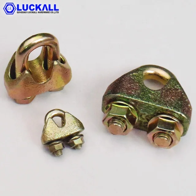 Yellow Zinc Plated Carbon Steel Malleable A Type Wire Rope Clip 45MM