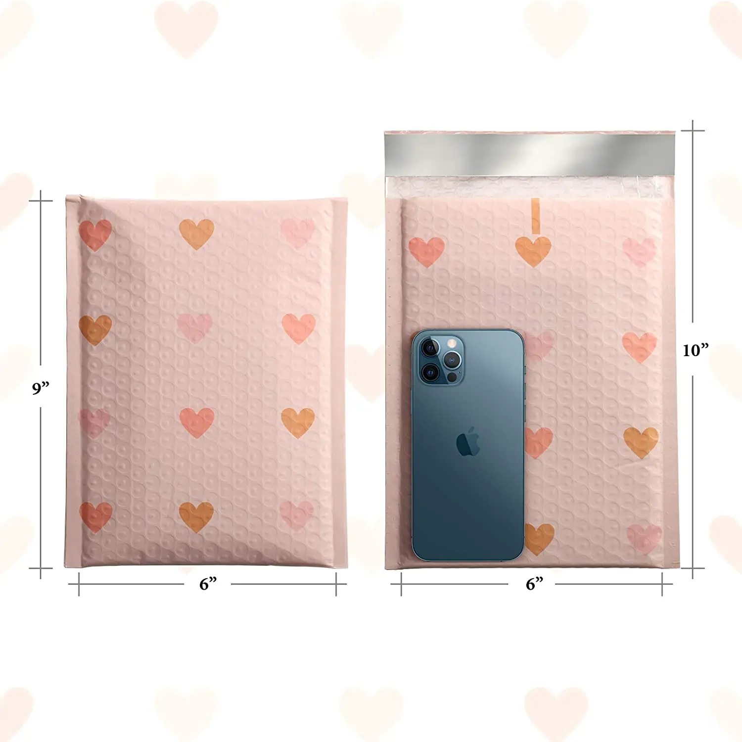 6*9 Pink Poly Bubble Mailers Custom Designer Shipping Envelopes Mailing Bags Self Seal Adhesive Waterproof Padded Packaging