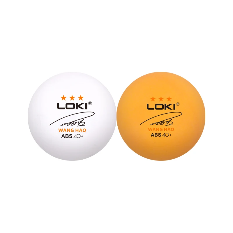 LOKI 3star wholesale custom logo pattern white orange pingpong table tennis ball pingpong ball