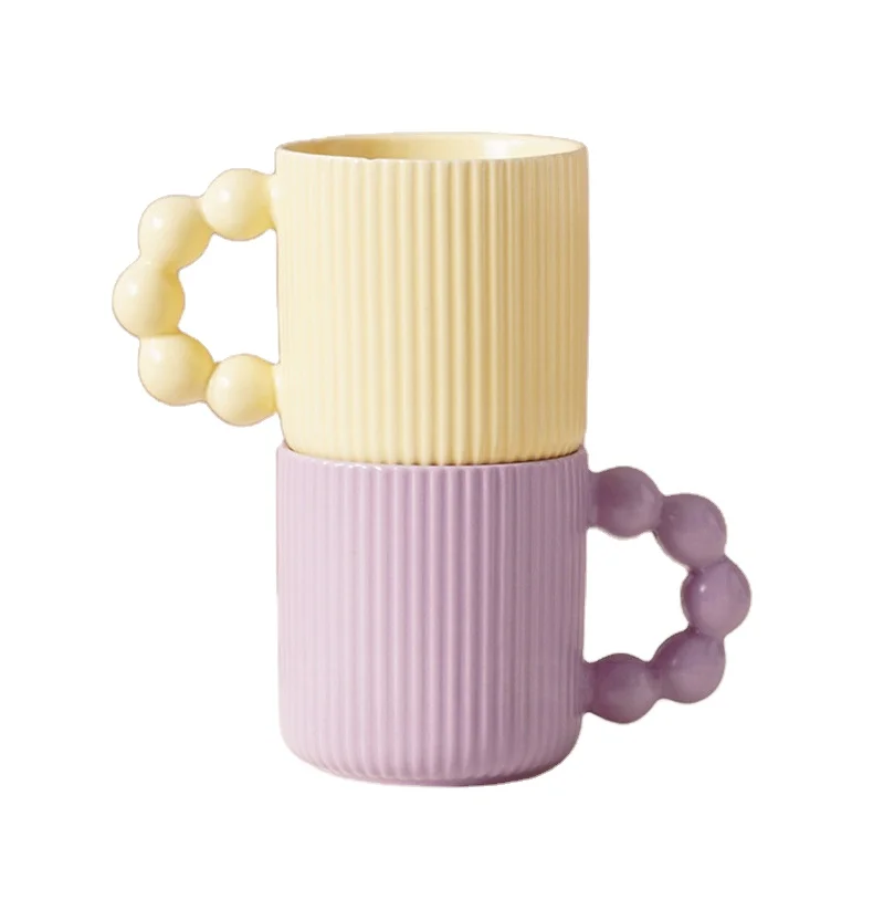 Hot ins style  matte blank drinking milk porcelain cup ceramic coffee tea mug with handle