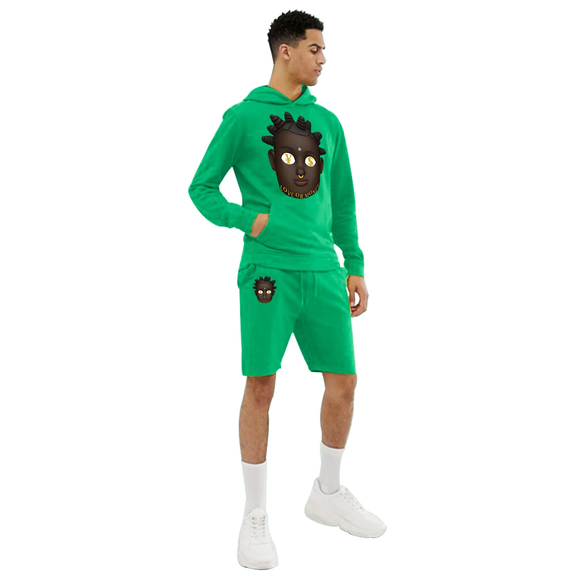 logo clothing vendor men Custom jersey hoodie and sweat shorts tracksuits for men cotton hoodies for adults sweat set with