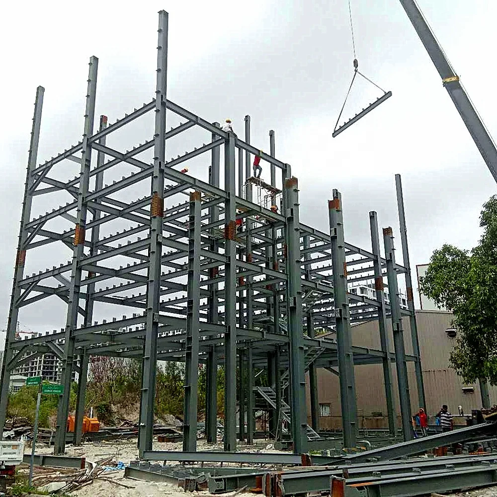 price of structural steel prefab building with mezzanine floor multi story storage shed design