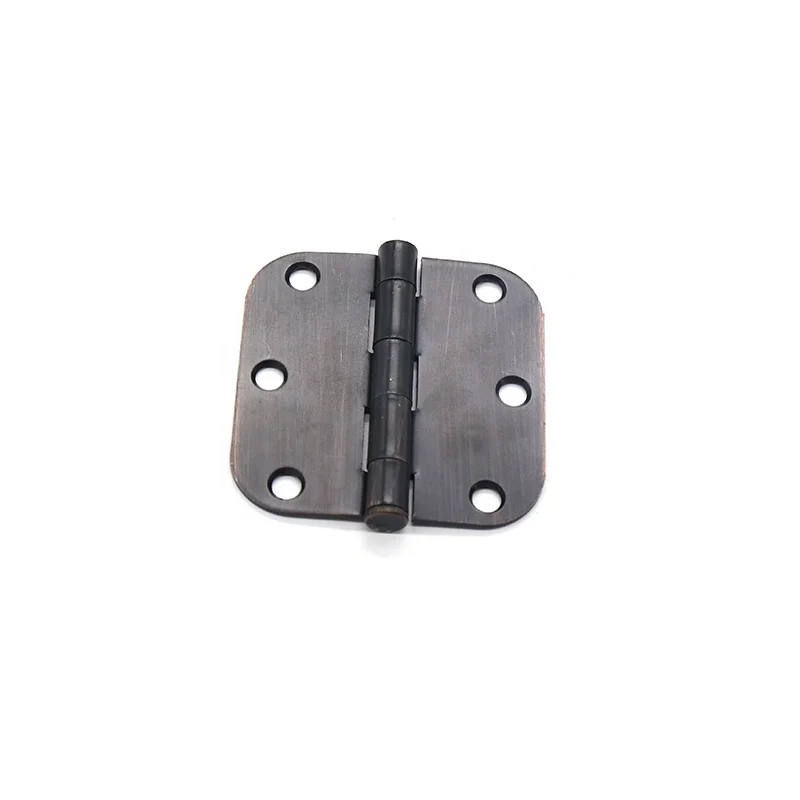 Low Price Markdown Sale Door Hardware 3.5 Inch Iron Kitchen Cabinet Hinge Black Round Corner Door Hinge