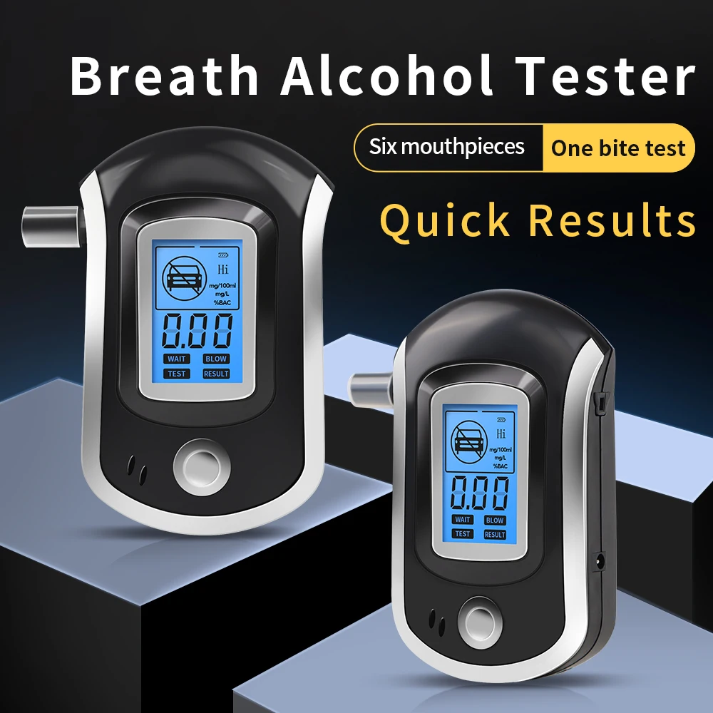 Portable Breath Alcohol Tester LCD Digital Breath Drunk Driving Analyzer with Buzzer