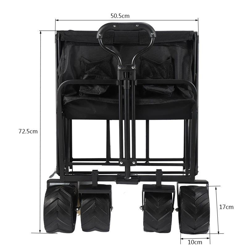 New Design Outdoor Camping Foldable Utility Push Wagon Garden Beach folding Trolley Wagon Cart