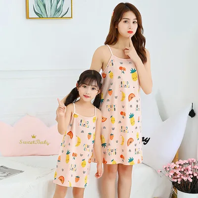 Mommy and Me Outfits Casual Dresses Home Wear Mother and Mini Me Sleep Dress