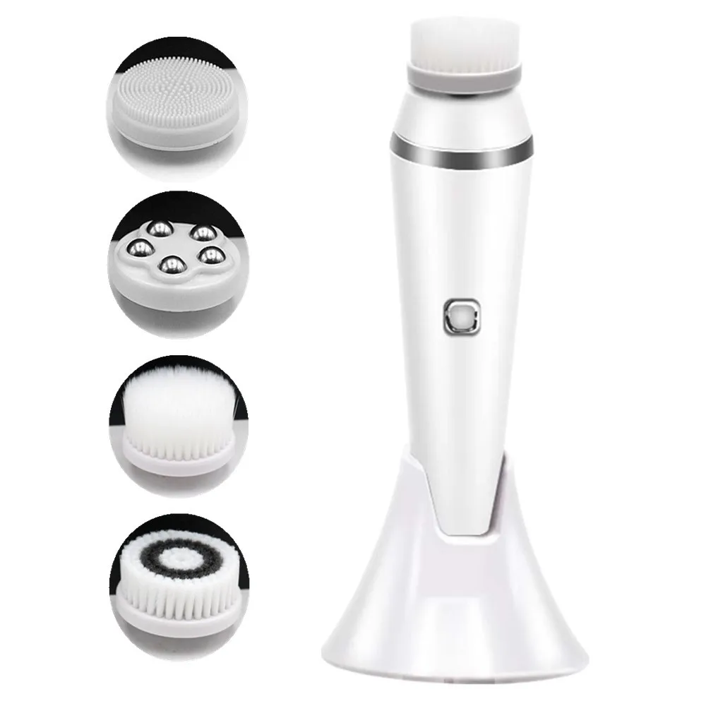 New Waterproof Rotary Massage Cleanser Pore Cleaning Blackhead Exfoliating Soft Brush Electric Face Washing Tool