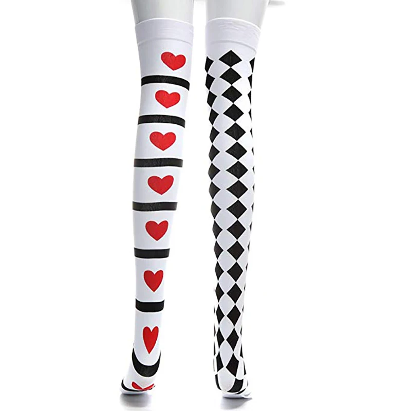 Оптовая продажа, женские колготки для косплея, танцевальные колготки с красным сердцем, чулки, костюмы