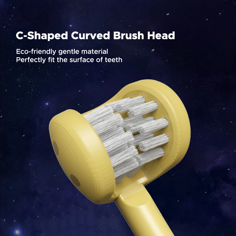 new design funny cartoon dinosaur 3-Sided kid Toothbrush