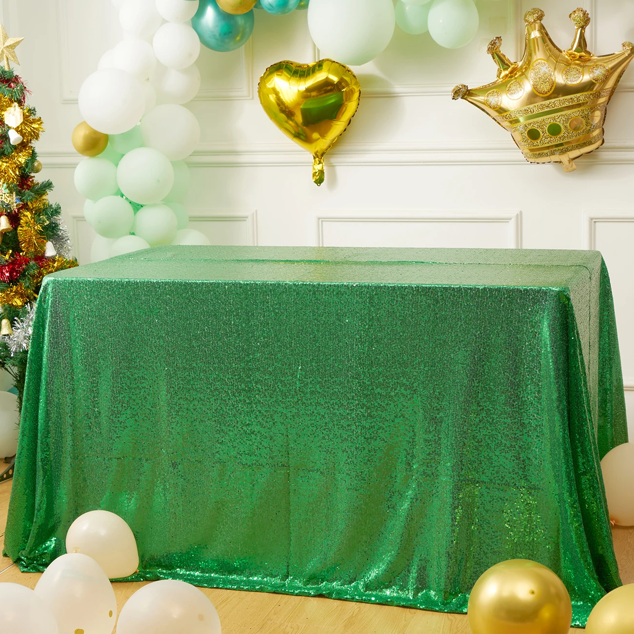 Amazon Hot Sale  90inch Elegant Round Rectangle Tablecloth Sequin Table Cloth Linen for Wedding Party Decoration