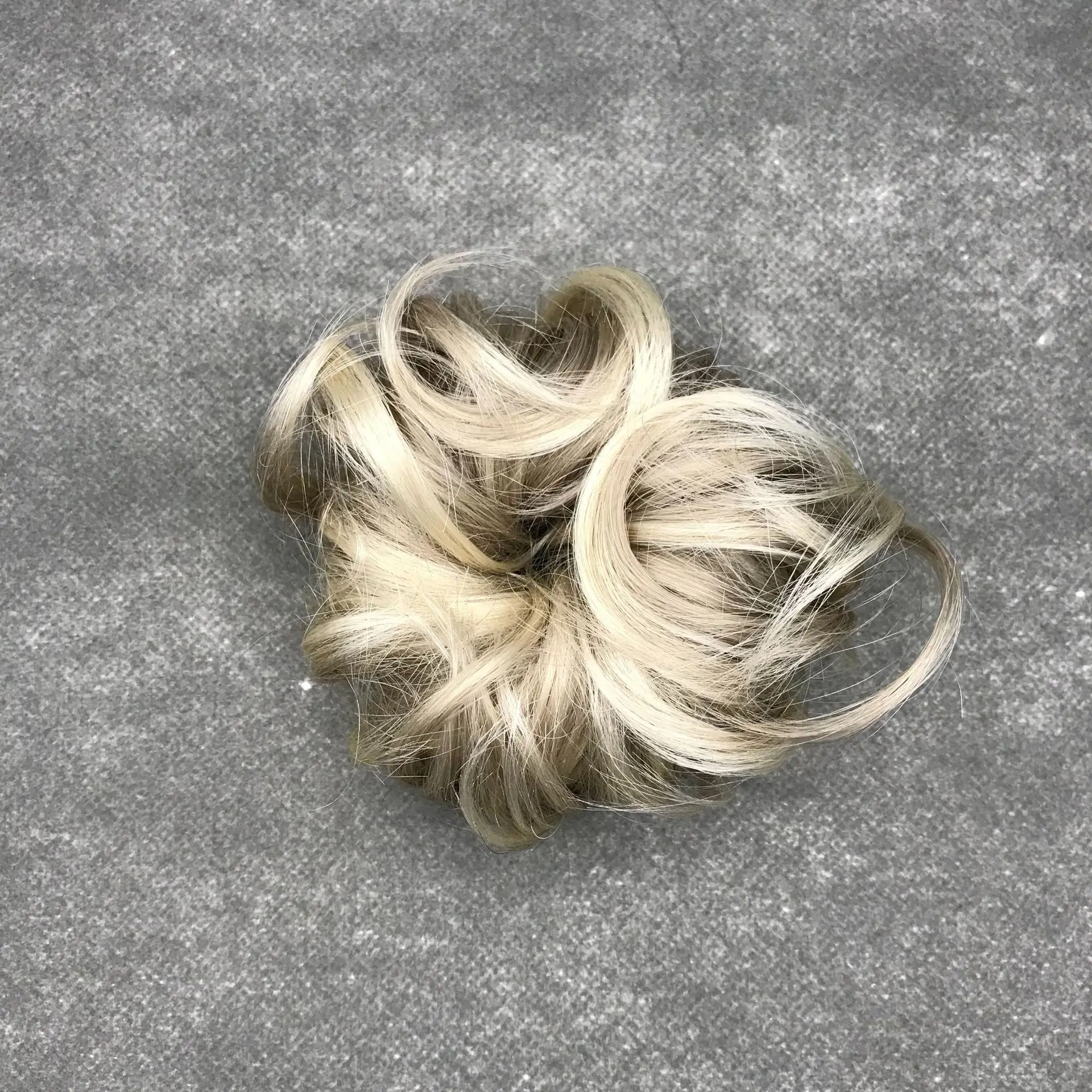 Women Girls Curly Scrunchies Chignon Hair Bun With Rubber Bands Human Hair Ring Wrapped On Messy Hair Bun Ponytails