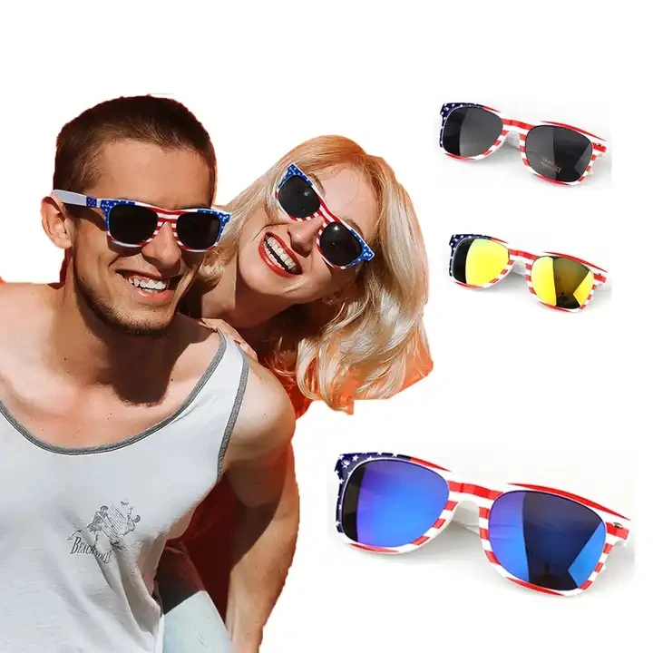 OEM Design 2024 American Flag Glasses Independence Day Sunglasses Adult 4th of July Sunglasses