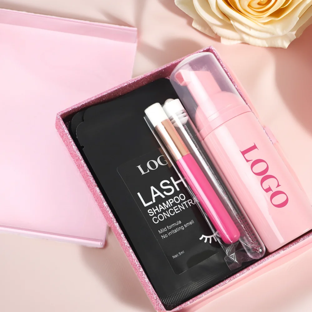 Eyelash Cleanser Lash Shampoo Concentrate Gallon Kit personalizado empaque para kit de Emptu Lash Shampoo Bottle Set
