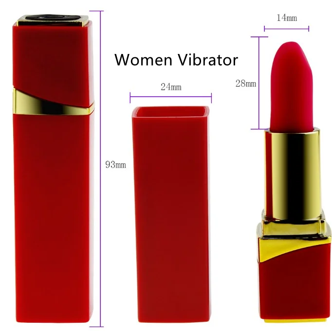 Mini massager vibration adult fimal erotic Red lipstick vibrator sex toy for women
