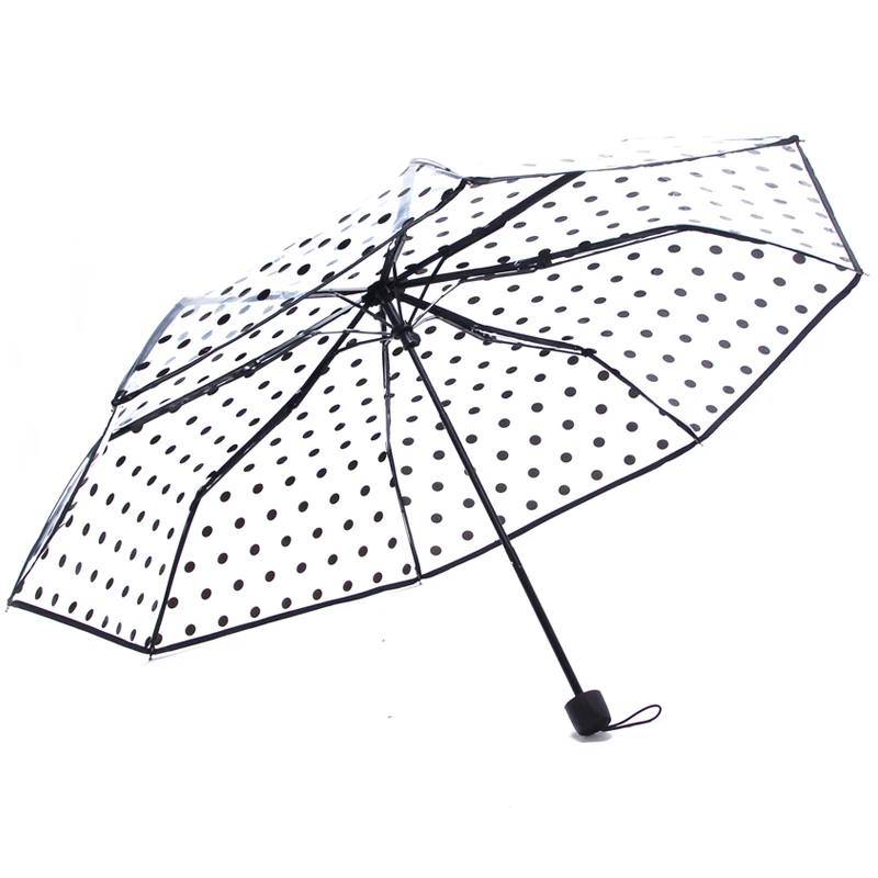 promotional rain wave point clear umbrella transparent folding umbrella