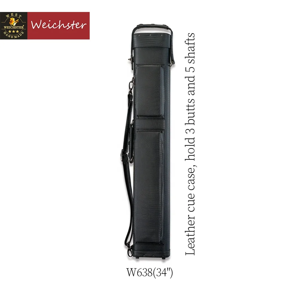 W638 3x5  Billiard Pool Cue Case Cue Bag for 3 Butts 5 Shafts 8 Holes Hold 2pc Cue