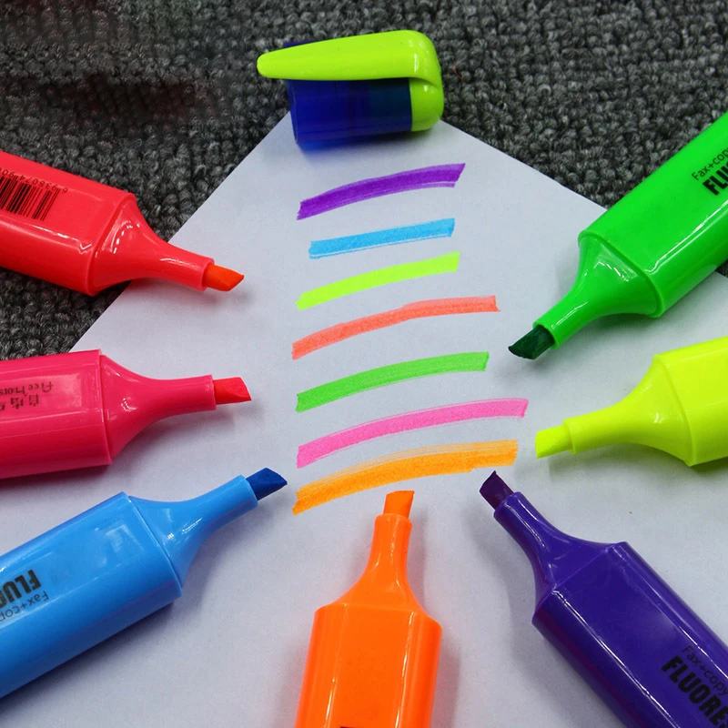 wholesale Custom logo highlighter pen for gift office High quality fluorescent ink color Highlighter for office