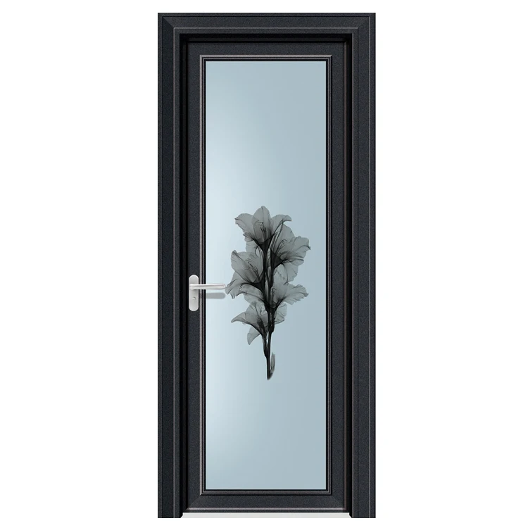 Factory Hot Sale thermal break aluminum bathroom door design with double glazing inward