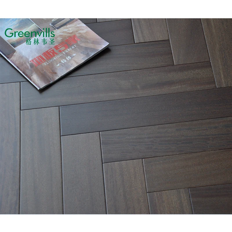 Деревянный паркет в елочку, 90 градусов, 18 мм