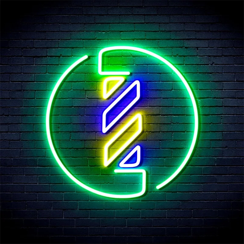 Barber Poles Neon Sign LED Light Party Club Restaurant Shop Bar Home Lamp USB Powered Atmospheric Wall Decor Gift