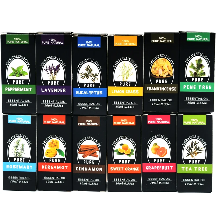 Wholesale Private Label Pure Nature Essential Oils Set 12/10ml Aromatherapy Essential Oil Gift Set OEM