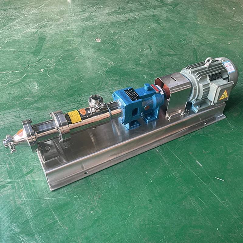 1 HP High Viscosity SS304 Stainless Steel Sanitary Mono Single Screw Pump With Stainless Steel Trolley