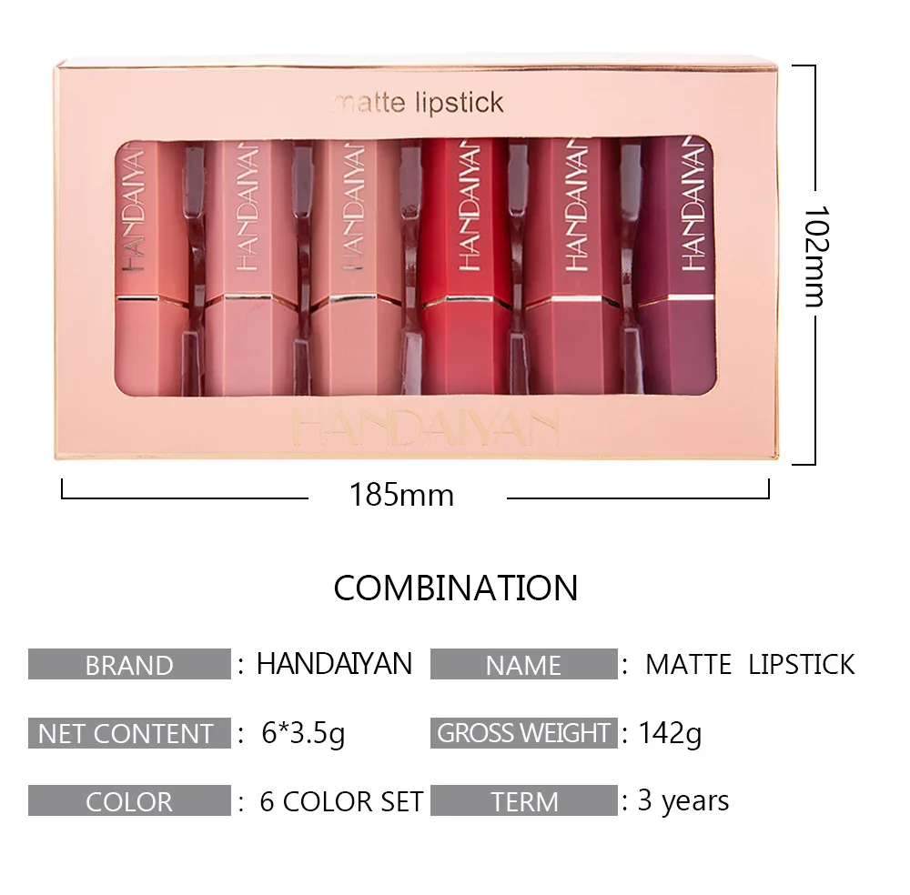 
dropshipping own brand Cheap 6 hour high quality lipstick no logo low moq no label makeup matte lipstick 