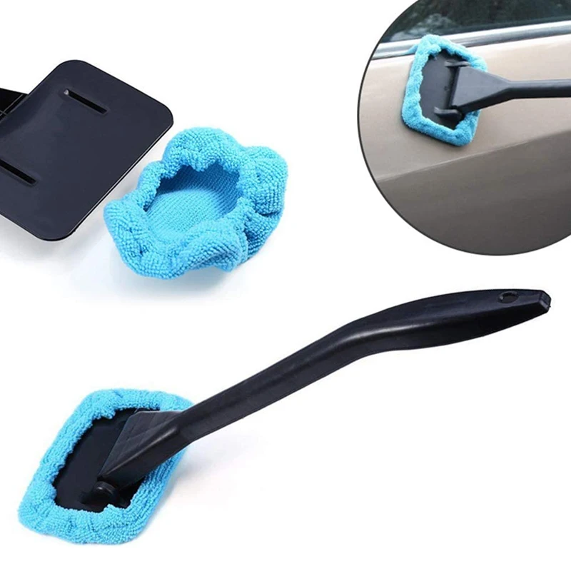 SS25 Car Window Cleaner Brush Windshield Wiper Microfiber Wiper Cleaner Cleaning Brush Auto Cleaning Wash Tool With Long Handle