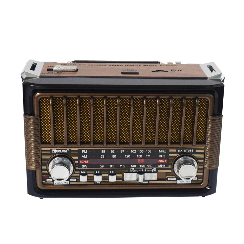 2022 Ретро рабочего радио в винтажном стиле FM AM SW 3 диапазон беспроводной динамик домашний USB/TF/Mp3 портативный