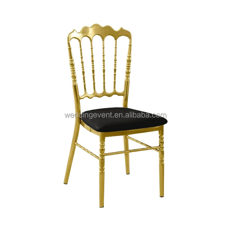 Wholesale Customized Gold Electroplated Iron Napoleon Wedding Hotel Banquet Chair