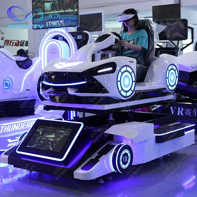 Commercial VR Racing Car Simulator Motion 9D Riding Virtual Reality Driving Game Machine VR Motion Car for VR Park