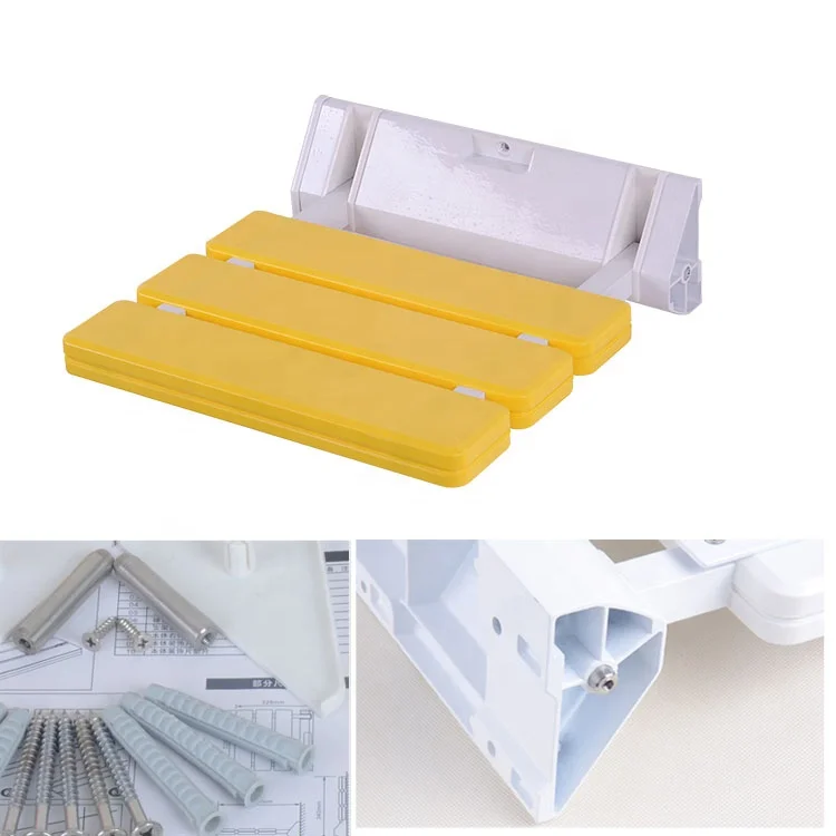 Floding bench mounted on the wall of the doorway  handicapped elderly wall mounted folding shower seat
