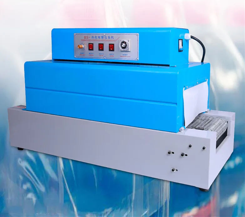 
BS-260 mini shrink tunnel packing machine with chain conveyor (small tabletop plastic film shrink wrapping machine) 