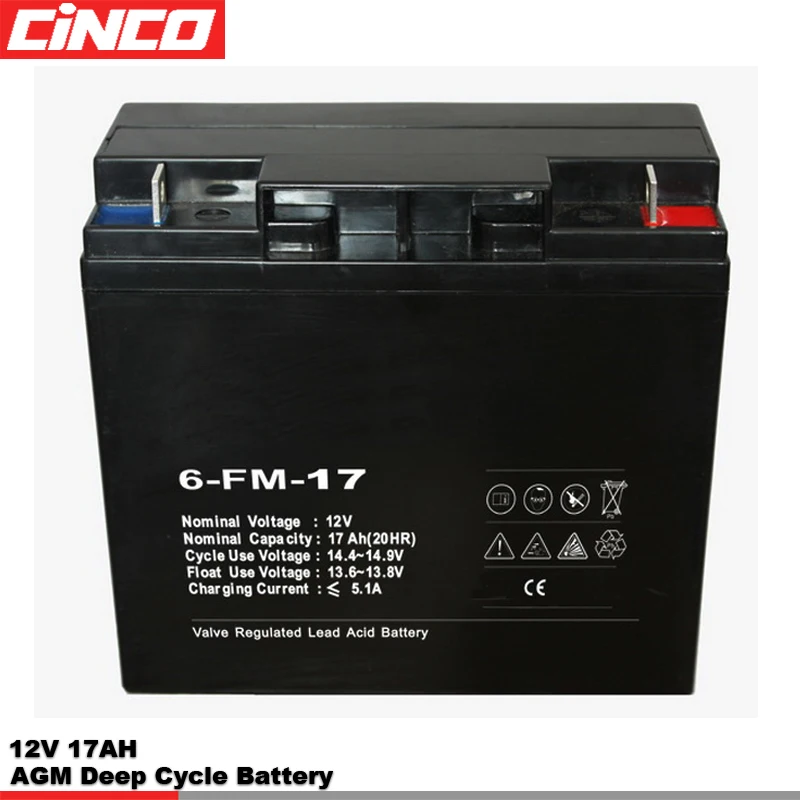 12 В 17AH портативная солнечная батарея глубокого цикла свинцово-кислотная батарея AGM солнечная батарея банка с дешевой ценой
