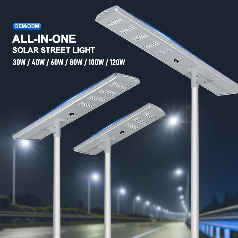 Xuyang Energy Saving White Intelligent Ip65 Outdoor 30w 60w 120w integrated all in one solar Led Street Lamp