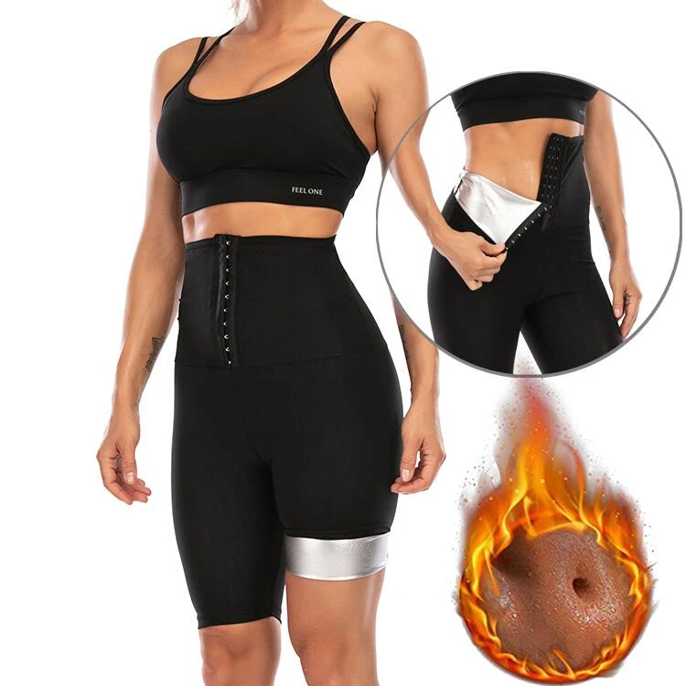 In Stock Adjustable Hot Effect Slimming Body Shaper Fitness Waist Trainer Gym Leggings Sauna Pants with Control Panties