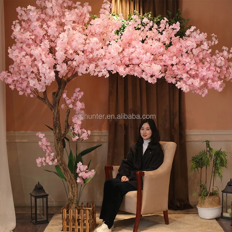 Artificial silk cherry blossom table tree flowers wedding centerpiece trees for sell decoration wholesale