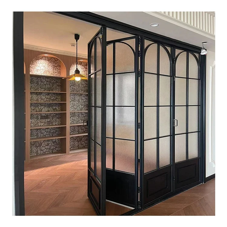 Soundproof design folding door glass folding kitchen bathroom sliding folding door interior partition