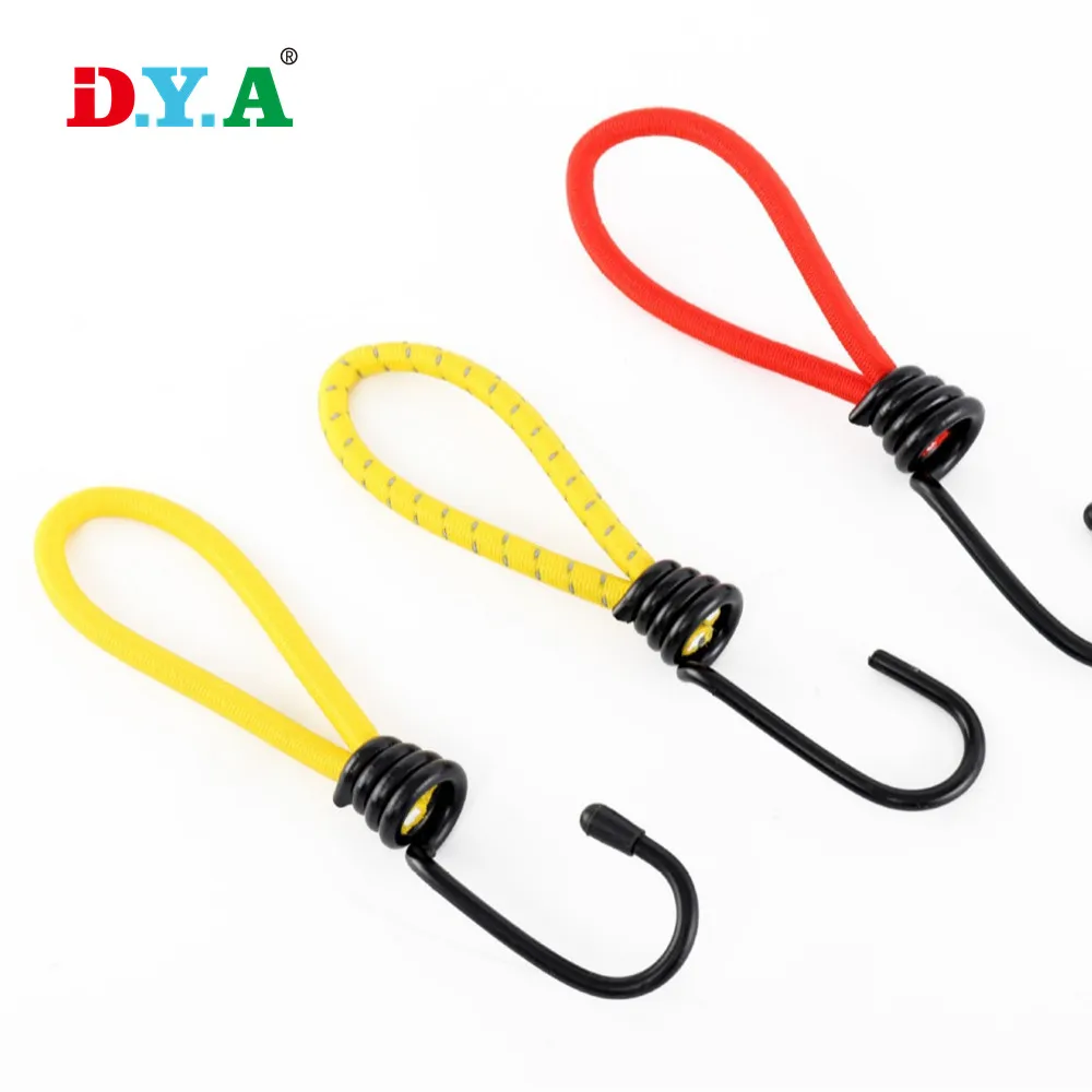 High stregth rubber bungee cord elastic loop rope with metal hooks for tent trampoline