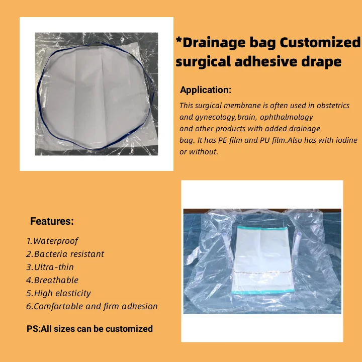 30x40cm Breathable and waterproof sterile PU/PE film surgical film surgical adhesive film without iodine for NPWT dressings