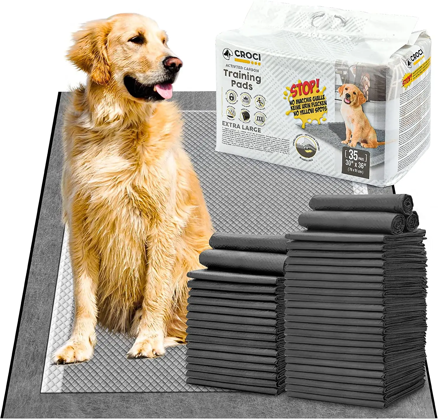Bamboo Charcoal Urine Absorbent Dog Pee Pad Disposable Puppy Pet Training Pads