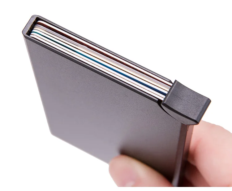  2020 новый дизайн RFID Блокировка Автоматический алюминиевый чехол для кредитных карт кошелек выдвижной