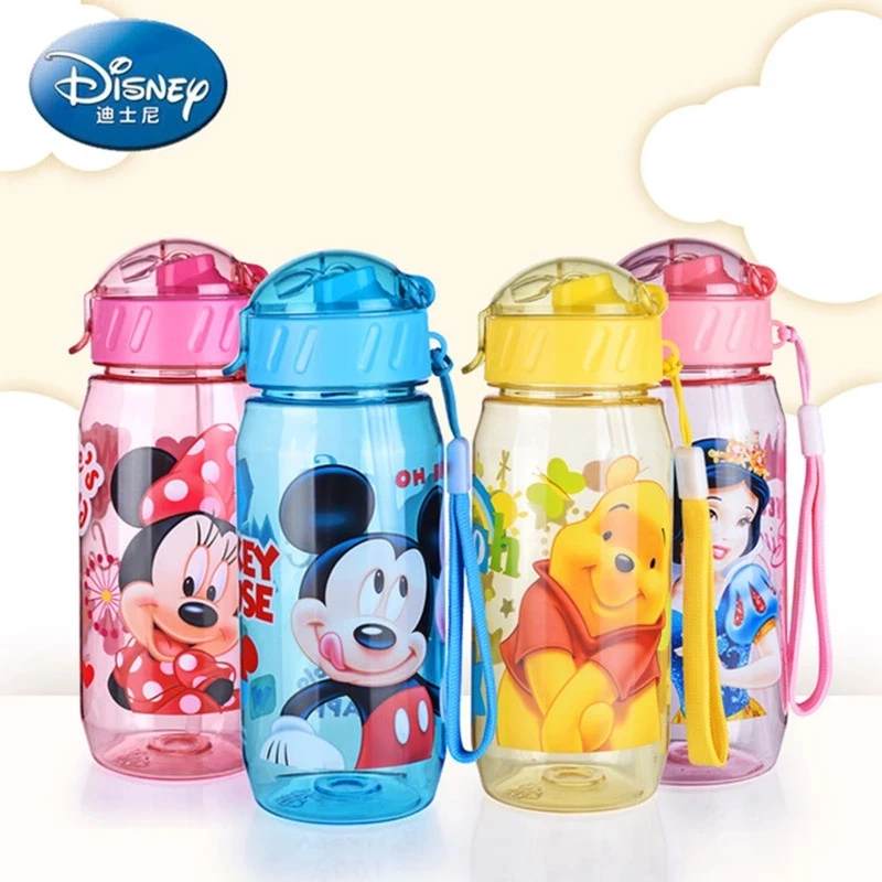 Mickey Mouse Cartoon cups With straw kids snow White Captain America Sport Bottles girls Princess Sophia Feeding cups