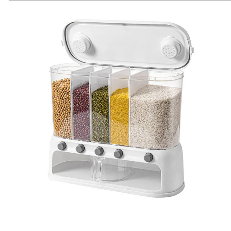 Food Storage Box Plastic cereal Dispenser Storage Box Kitchen Food Grain Rice Container