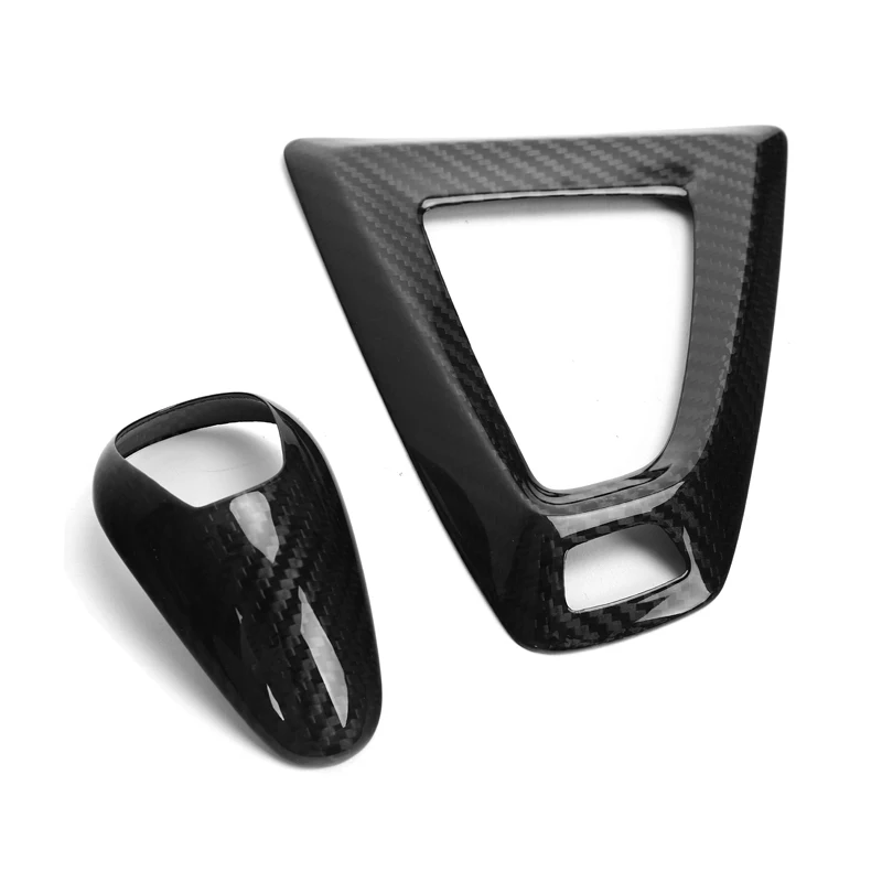 Carbon Car Gear Shift Knob  Trim sticker black for BMW M3 F80 M4 F82 F83 car Gear Shift Knob Cover ONLY LHD